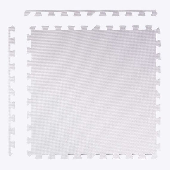 Covoras puzzle din spuma, 4 buc, ansamblat usor, impermeabil, fara BPA, roz si alb, 120x120x1 cm, Dimensiune (cm)	: 120 x 120, Culoare: Alb, Roz-poza 4-Dacenergy.ro