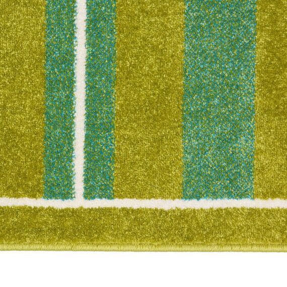 Covor camera copii DacEnergy©, confectionat din polipropilena, modelul viu colorat, asemenea unui teren de fobal, 120 x 170 cm, verde-poza 5-Dacenergy.ro