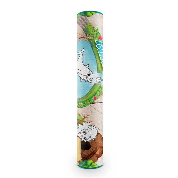 ​Spatiu de joaca 2 in 1, covoras din spuma si carte de colorat, asigura izolare termica fata de sol, textura anti-alunecare, model frumos cu animale de la Zoo, 120 x 90 cm, verde, Dimensiune (cm)	: 120 x 90-poza 6-Dacenergy.ro