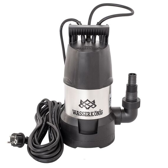 ​Pompa submersibila ape curate Wasserkonig, motor electric, corp motor inox, senzor electronic de nivel, 800 W, debit maxim 13500  l/ora, inaltimea maxima de refulare 9 m-Dacenergy.ro
