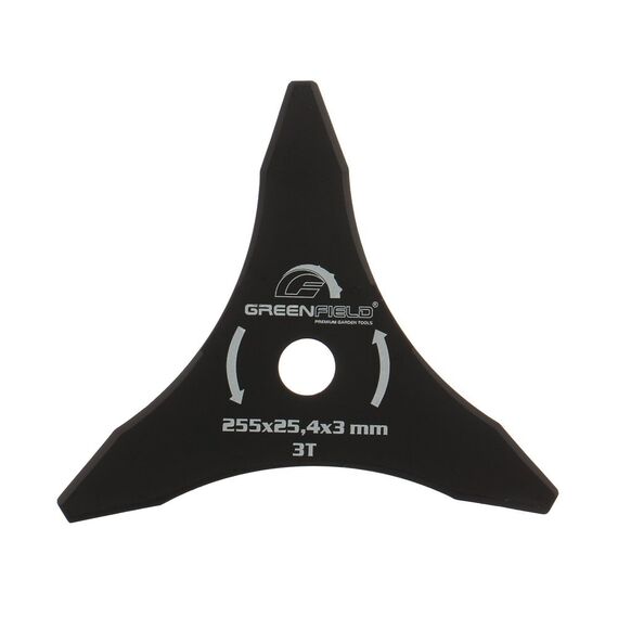 ​Disc motocoasa GreenField, pentru tuns iarba, realizat din otel, 3 lame de taiere, 255 x 3 x 25.4 mm-Dacenergy.ro