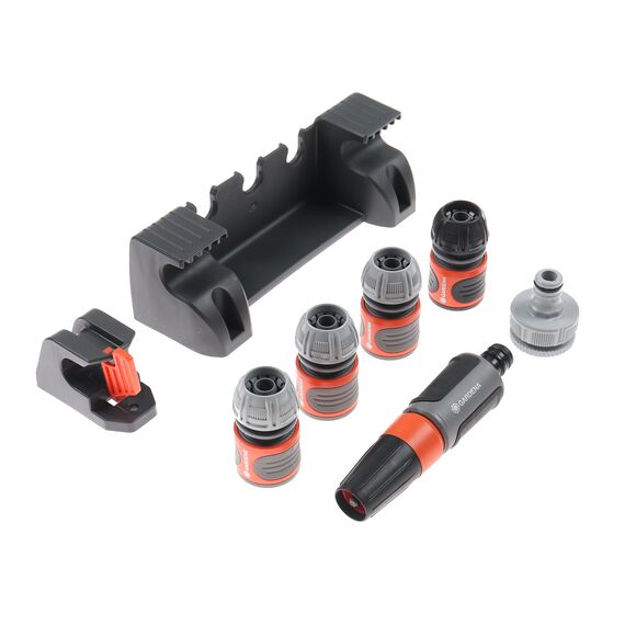 Tambur pentru furtun, din plastic si metal, manerul este pliabil, 20 m furtun, 13 mm, conectori si spritzer-poza 2-Dacenergy.ro