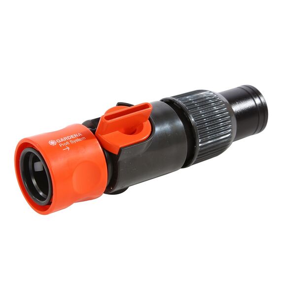​Conector furtun , confectionat din plastic, pentru furtunuri de 19 mm, 3/4 inch, cu robinet-Dacenergy.ro