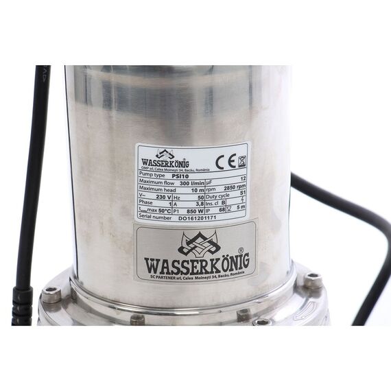 ​Pompa submersibila, ape murdare, corpul din otel inox, 18 mc/h, inaltimea maxima de refulare10 m, turatie motor 2850 RPM, 550 W-poza 2-Dacenergy.ro