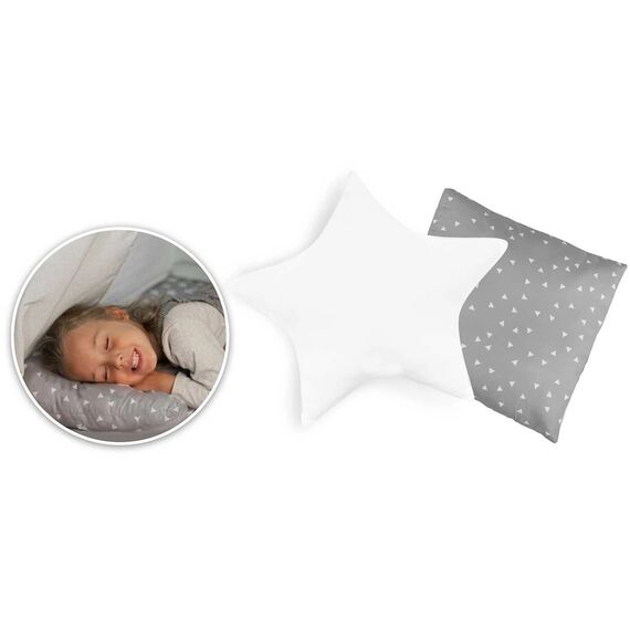 ​Cort de joaca pentru copii , cadru din lemn, forma de cort indian, 2 perne, un covor izolant gros, lampa Led, 116 x 107 x 110 cm, gri, Culoare: Gri-poza 6-Dacenergy.ro