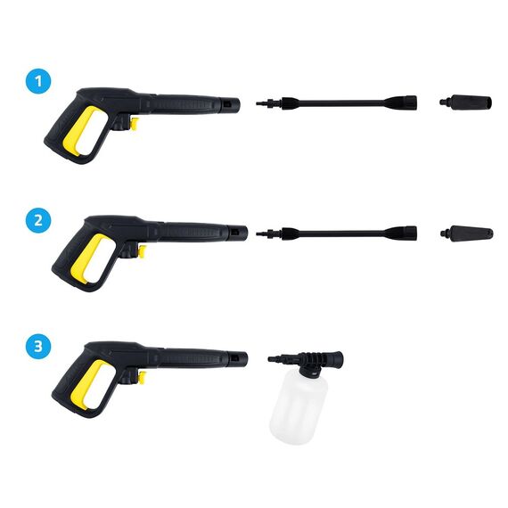 ​Aparat de spalat cu presiune, lance cu functie StopAndSafe ,tehnologia TurboStream, recipient de detergent reglabil, 450 ml, filtrul de apa, temperatura maxima a apei 60°C, 230 bar, 1800 W-poza 8-Dacenergy.ro