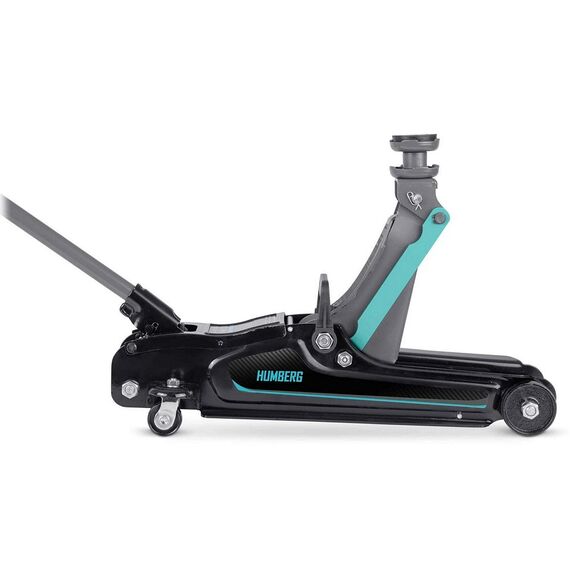 RESIGILAT: Cric auto hidraulic, realizat din otel si aluminiu, capacitate mare de ridicare de 2,5 tone, inaltimea de ridicare 80 - 360 mm, roti pivotante la 360° cu rulmenti, 53 x 20.5 x 8/36 cm, negru si verde-poza 12-Dacenergy.ro