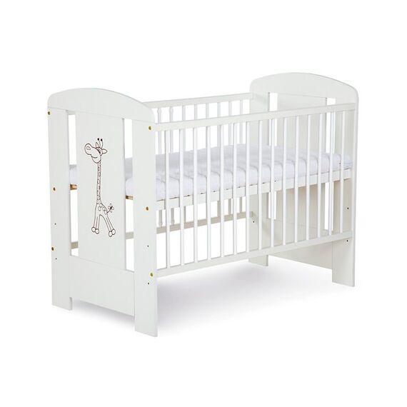 Set mobilier 3 piese copii DacEnergy©, din pal, patut, comoda de infasat, saltea, fibra de nuca de cocos, design simplu si modern, imprimat cu girafa, 120 x 60 cm, alb-poza 5-Dacenergy.ro