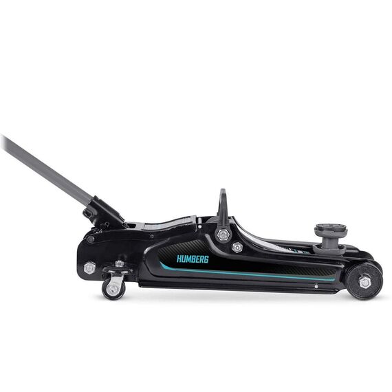 RESIGILAT: Cric auto hidraulic, realizat din otel si aluminiu, capacitate mare de ridicare de 2,5 tone, inaltimea de ridicare 80 - 360 mm, roti pivotante la 360° cu rulmenti, 53 x 20.5 x 8/36 cm, negru si verde-poza 7-Dacenergy.ro