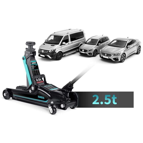 RESIGILAT: Cric auto hidraulic, realizat din otel si aluminiu, capacitate mare de ridicare de 2,5 tone, inaltimea de ridicare 80 - 360 mm, roti pivotante la 360° cu rulmenti, 53 x 20.5 x 8/36 cm, negru si verde-poza 9-Dacenergy.ro