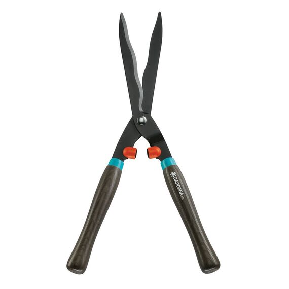 Foarfeca pentru tuns gard viu, lama slefuita striat, manerul din lemn, forma ergonomica, 54 cm-Dacenergy.ro