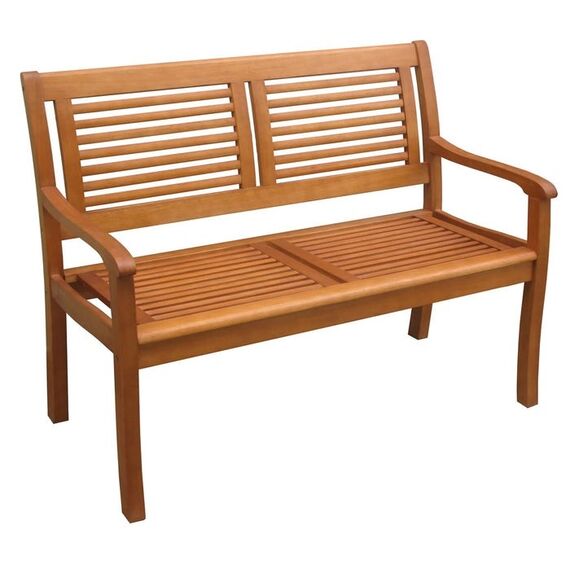 Banca de gradina , fabricata din lemn de eucalipt, cu brate si spatar, 2 persoane, 120x60,5x90 cm, natur, Numar locuri	: 2, Culoare: Bej, Maro-Dacenergy.ro