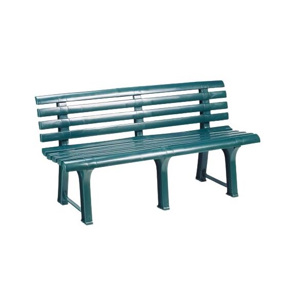 ​Banca de gradina , fabricata din plastic, cu spatar,  145 x 49 x 74 cm, verde, Numar locuri	: 3, Culoare: Verde-Dacenergy.ro