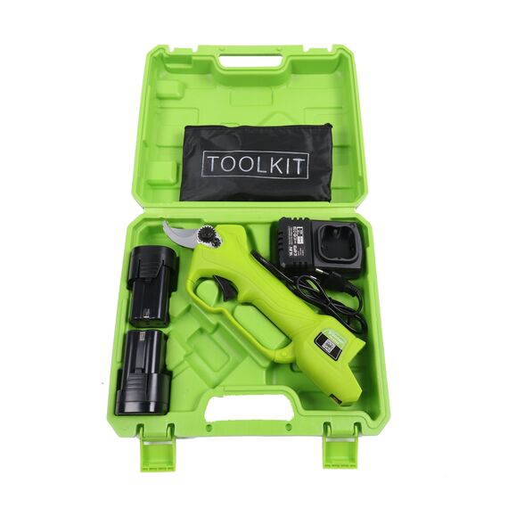 Foarfeca de gradina, lama din otel SK5, cu acumulator Li-Ion, 2Ah, 16.8 V, 30 x 5 x 10 cm,verde-poza 3-Dacenergy.ro
