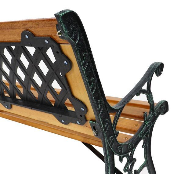​Banca pentru parc , realizata din lemn, metal si PVC, cu spatar, 127 x 34 x 73.5 cm, natur-poza 4-Dacenergy.ro