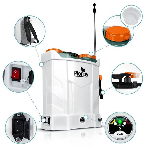 ​Pompa de stropit cu acumulator, plumb-acid, 12 V, 8 Ah, 4 duze diferite, presiune maxima 5,5 bar, debit maxim 3,1 l/min, timp de lucru 3-4 ore, 45 x 36 x 17 cm, 16 l-poza 8-Dacenergy.ro