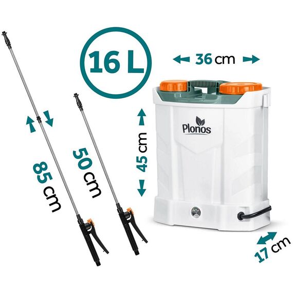 ​Pompa de stropit cu acumulator, plumb-acid, 12 V, 8 Ah, 4 duze diferite, presiune maxima 5,5 bar, debit maxim 3,1 l/min, timp de lucru 3-4 ore, 45 x 36 x 17 cm, 16 l-poza 9-Dacenergy.ro