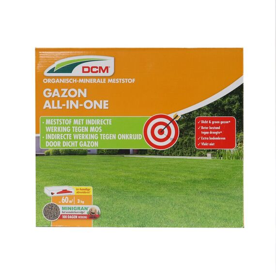 Ingrasamant gazon DCM, NPK 10-3-18, granulat, 3 kg, 60 mp, asigura un gazon dens-Dacenergy.ro