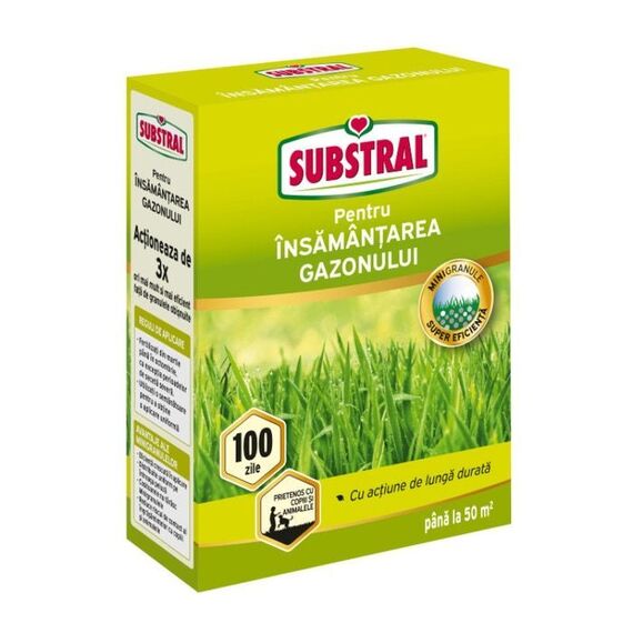 Ingrasamant pentru gazon Substral, special pentru insamantare, actiune indelungata de pana la 100 de zile, granule, 1 kg, Greutate: 1 Kg-Dacenergy.ro