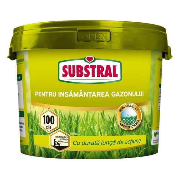Ingrasamant pentru gazon Substral, special pentru insamantare, actiune indelungata de pana la 100 de zile, granule, 5 kg, Greutate: 5 kg-Dacenergy.ro