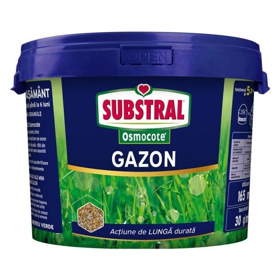 Ingrasamant gazon Substral Osmocote, fertilizant profesional cu actiune prelungita, granule, 5 kg, Greutate: 5 kg-Dacenergy.ro