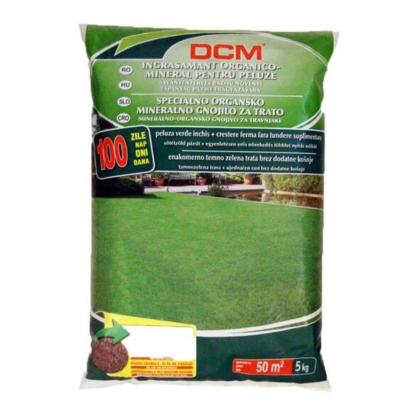 Ingrasamant gazon, organic, granulat, fertilizare de baza, de indreptare si de intretinere al peluzei, 5 kg-Dacenergy.ro