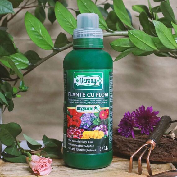Ingrasamant organic pentru plante cu flori Versay, stimuleaza inflorescenta, lichid, 1 L-poza 3-Dacenergy.ro