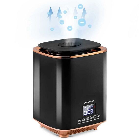 RESIGILAT: Umidificator de aer, functia de ionizare a aerului, de aromaterapie, ceata rece, oprire automata, rezervor 2,6 l, 250 ml/h, temporizator, higrostat si higrometru incorporabil, negru-poza 7-Dacenergy.ro