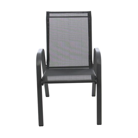 Scaun gradina DacEnergy©, material metal si textilen, usor de intretinut, rezistent la uv, 73 x 54 x 92 cm, negru, Continut pachet	: 1 x Scaun, Latime: 54 cm, Culoare: Negru-Dacenergy.ro