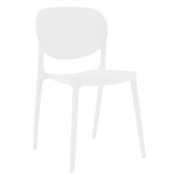​Scaun de gradina DacEnergy©, fabricat din plastic, stivuibil, rezistent, cu spatar, 46 x 53 x 81,5 cm, alb, Continut pachet	: 1 x Scaun, Latime: 53 cm, Culoare: Alb-Dacenergy.ro