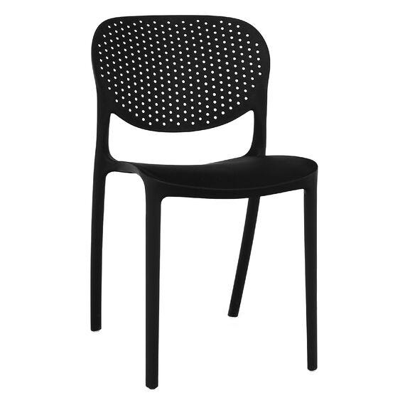 ​Scaun de gradina DacEnergy©, fabricat din plastic, stivuibil, rezistent, cu spatar, 46 x 53 x 81,5 cm, negru, Continut pachet	: 1 x Scaun, Latime: 53 cm, Culoare: Negru-Dacenergy.ro