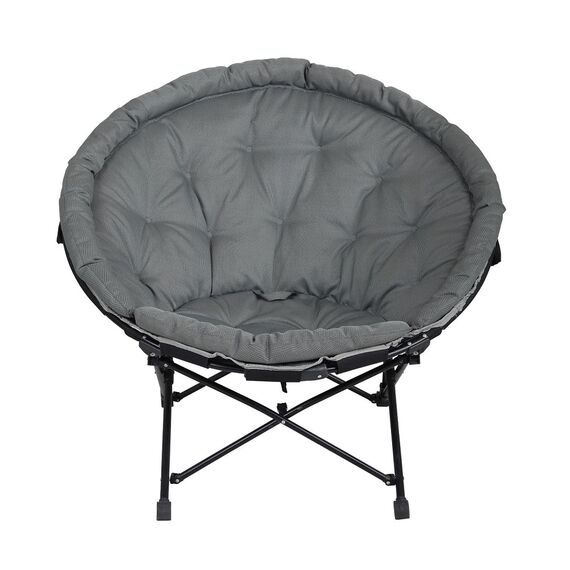 ​Scaun camping DacEnergy©, scheletul din otel, sezutul si spatarul din poliester, spuma de 5cm, pliabil, 70 x 93 cm, gri-poza 2-Dacenergy.ro