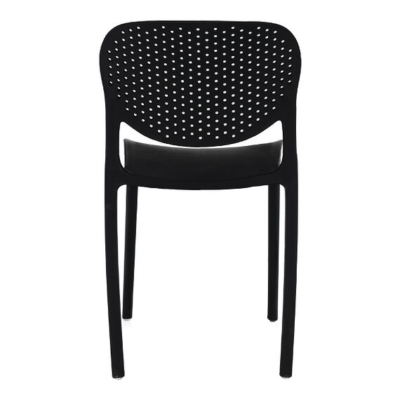 ​Scaun de gradina DacEnergy©, fabricat din plastic, stivuibil, rezistent, cu spatar, 46 x 53 x 81,5 cm, negru, Continut pachet	: 1 x Scaun, Latime: 53 cm, Culoare: Negru-poza 2-Dacenergy.ro