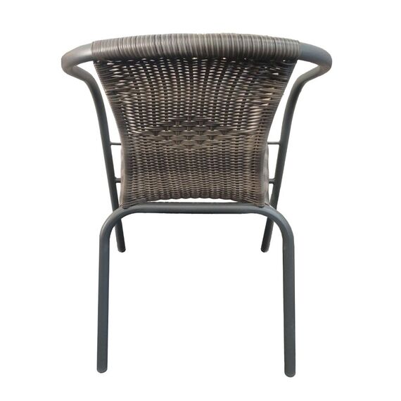 Scaun gradina DacEnergy©, material metal si polietilena, design modern, spatarul din ratan sintetic, 50x50x60 cm, maro, Continut pachet	: 1 x Scaun, Latime: 50 cm, Culoare: Maro-poza 3-Dacenergy.ro