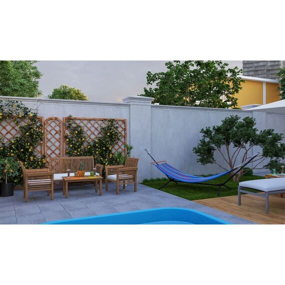 Hamac DacEnergy©, confectionat din poliester si bumbac, rezistent la intemperii si raze UV,  210 x 120 cm, albastru, Culoare: Albastru-poza 3-Dacenergy.ro