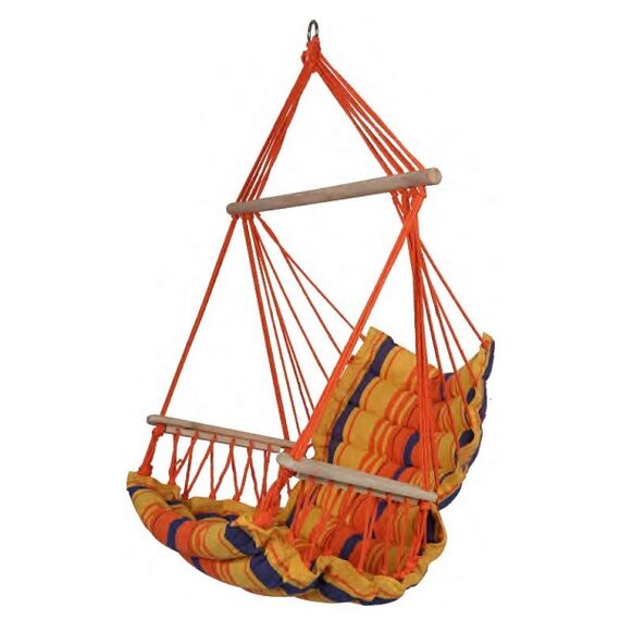 Hamac DacEnergy©, confectionat din bumbac si poliester, brate din lemn, tip scaun, 90 x 65 cm, multicolor, Culoare: Multicolor-poza 3-Dacenergy.ro