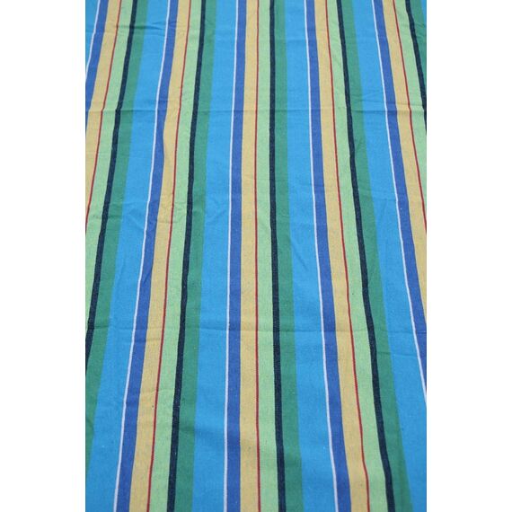 Hamac DacEnergy©, confectionat din poliester si bumbac, 200 x 100 cm, greutate suportata 110 kg, albastru cu dungi, Culoare: Albastru-poza 3-Dacenergy.ro