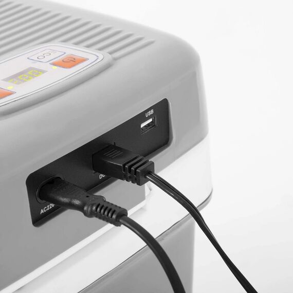 ​Lada frigorifica, 27 L, afisaj electronic, fuctie racire si incalzire, maner rabatabil, blocare capac,  230V si 12V, 41 x 32 x 43 cm, Capacitate	: 27 l, Culoare: Gri-poza 4-Dacenergy.ro