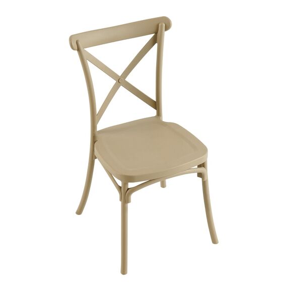 ​Scaun DacEnergy©, fabricat din plastic, stivuibil, 50 x 47 x 90 cm, interior si exterior, sarcina maxima 100 kg, culoare gri-maro, Continut pachet	: 1 x Scaun, Latime: 47 cm, Culoare: Maro,  Gri-poza 5-Dacenergy.ro