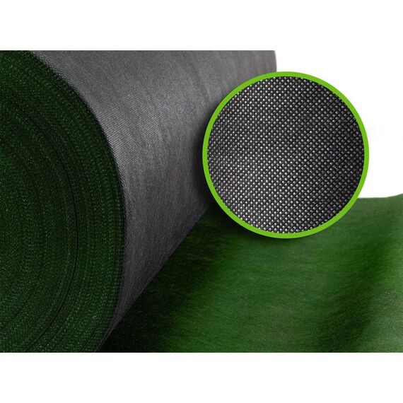 ​Set folie agrotextil de gradina, material polipropilena UV 3%, gramaj 90 g/m², 1, 6 x 50 m, 100 buc de ace, negru si verde-poza 6-Dacenergy.ro