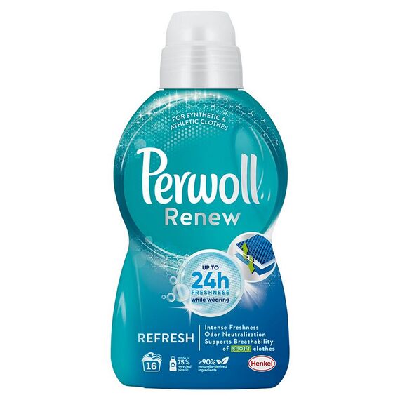 Detergent lichid Perwoll Renew Sport & Refresh, reda intensitatea culorilor inchise, curata intr-un mod delicat, 990 ml, 18 spalari-Dacenergy.ro