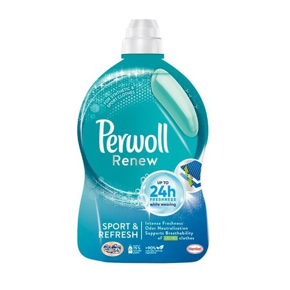 Detergent lichid Perwoll Renew Sport & Refresh, reda intensitatea culorilor inchise, curata intr-un mod delicat, 2970 ml, 54 spalari-Dacenergy.ro