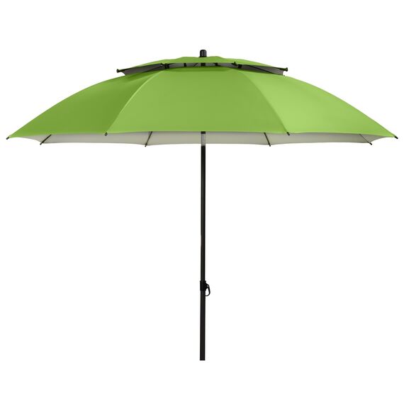 Umbrela pentru soare DacEnergy©, realizat din poliester, structura metalica, rezistenta la umezeala si la razele UV,  forma rotunda, 200 x 207 cm, culoare verde, Forma	: Rotund, Culoare: Verde-Dacenergy.ro