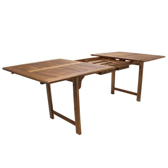 ​Masa extensibila pentru gradina DacEnergy©, lemn acacia tratat, interior si exterior, dreptunghiulara, 12 persoane, 160 / 220 x 100 x 74 cm, natur-poza 2-Dacenergy.ro