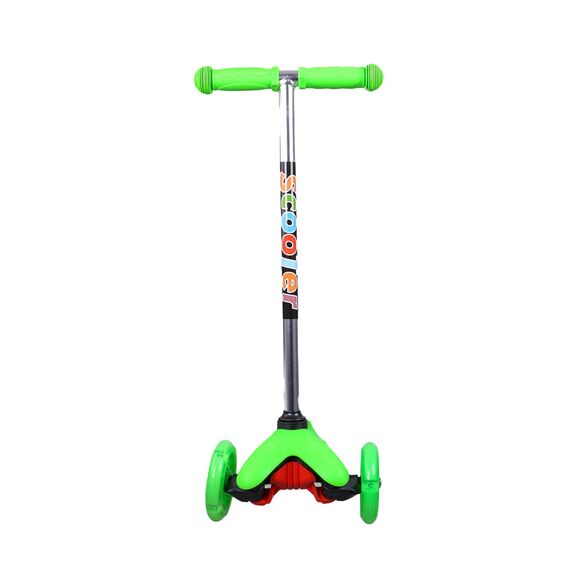 Trotineta copii DacEnergy©, aluminiu, roti din poliuretan, manere ergonomice din cauciuc pe ghidon, baza antiderapanta, pliabila, verde, 56 x 14 x 28 cm, Culoare: Verde-Dacenergy.ro