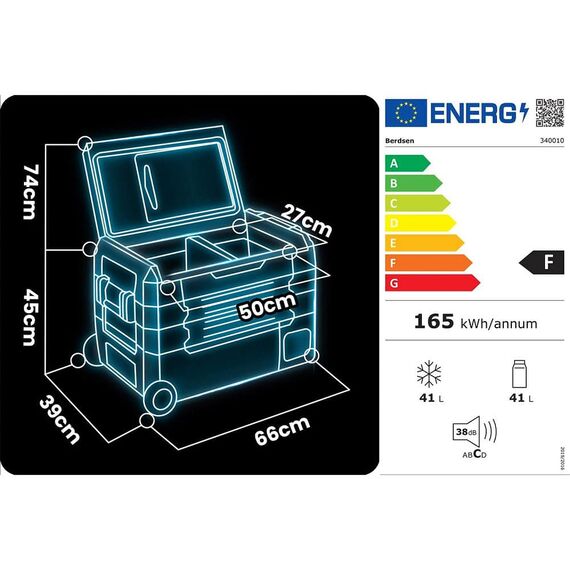 ​Lada frigorifica cu compresor, ABS, R600A, cu roti si maner, alimentare AC cu adaptor 100/240 V si bricheta 12V/24V, +20°C pana la -20°C, aplicatie mobila si Bluetooth, 40 l, 660 x 390 x 450 mm, negru si gri-poza 3-Dacenergy.ro