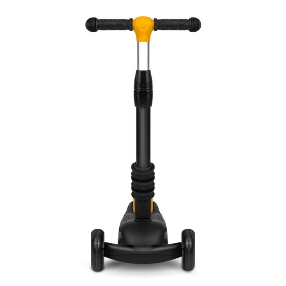 ​Trotineta pentru copii 3in1, inaltime reglabila a ghidonului, iluminare LED colorata a rotilor din fata, frana de picior, negru-portocaliu, Culoare: Portocaliu, Negru-poza 3-Dacenergy.ro