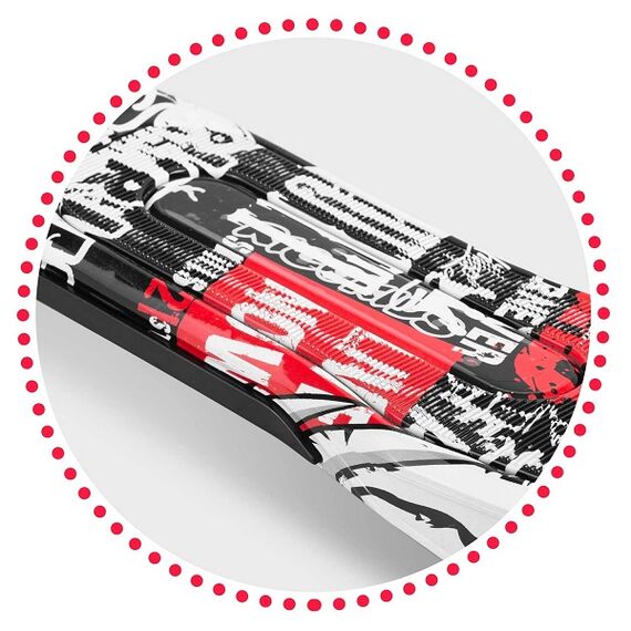 ​Trotineta , material ghidon aluminiu, cu 3 roti, iluminare Led in roti, inaltime reglabila, 79x27x60 cm, alb si rosu, Culoare: Rosu, Negru-poza 4-Dacenergy.ro