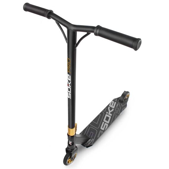Trotineta, cadru si ghidon cu structura rezistenta, sistem de franare flex fender, maner tpr, roti de 110mm, 85x68.5 cm, auriu, Culoare: Auriu , Negru-poza 5-Dacenergy.ro