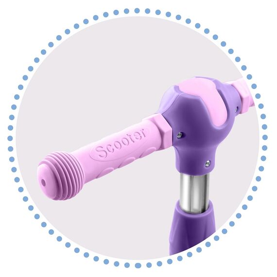 ​Trotineta pentru copii , inaltime reglabila a ghidonului, iluminare cu LED, roti mari, sigure, roz si violet, Culoare: Roz , Violet-poza 7-Dacenergy.ro